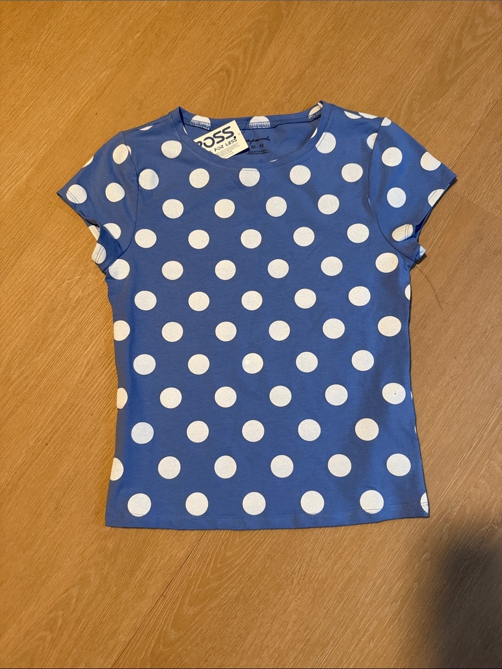 NWT Out From Under Blue with White Polka Dot Baby Tee size Medium